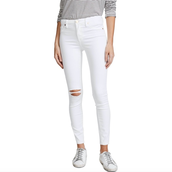 Levi’s 711 Skinny Jeans Raw Hem Distressed Knee - Picture 2 of 9